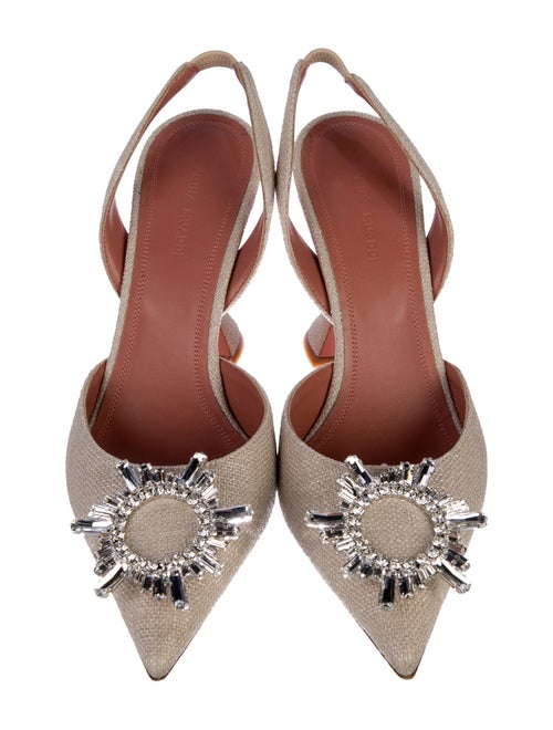 Amina Muaddi Begum Canvas Slingback Pumps