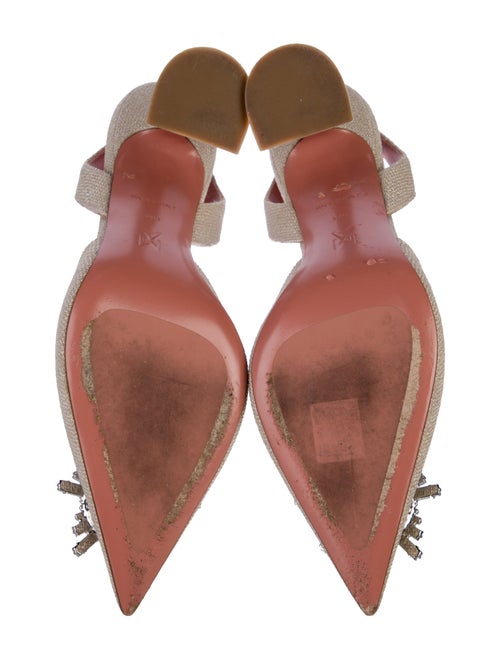 Amina Muaddi Begum Canvas Slingback Pumps