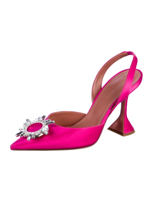 Amina Muaddi Begum Satin Slingback Pumps