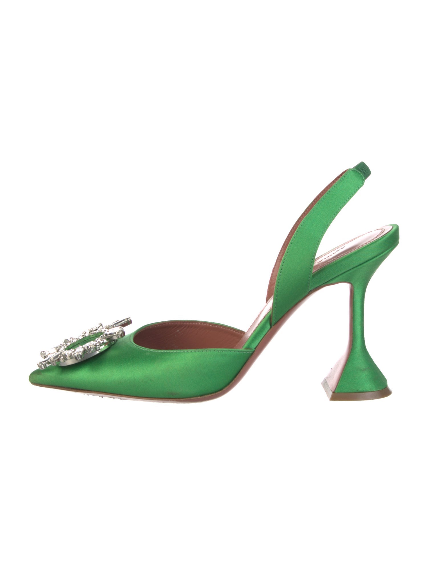 Amina Muaddi Begum Satin Slingback Pumps