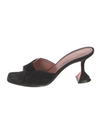 Amina Muaddi Suede Slides