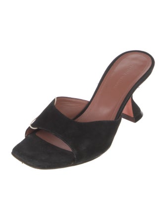 Amina Muaddi Suede Slides