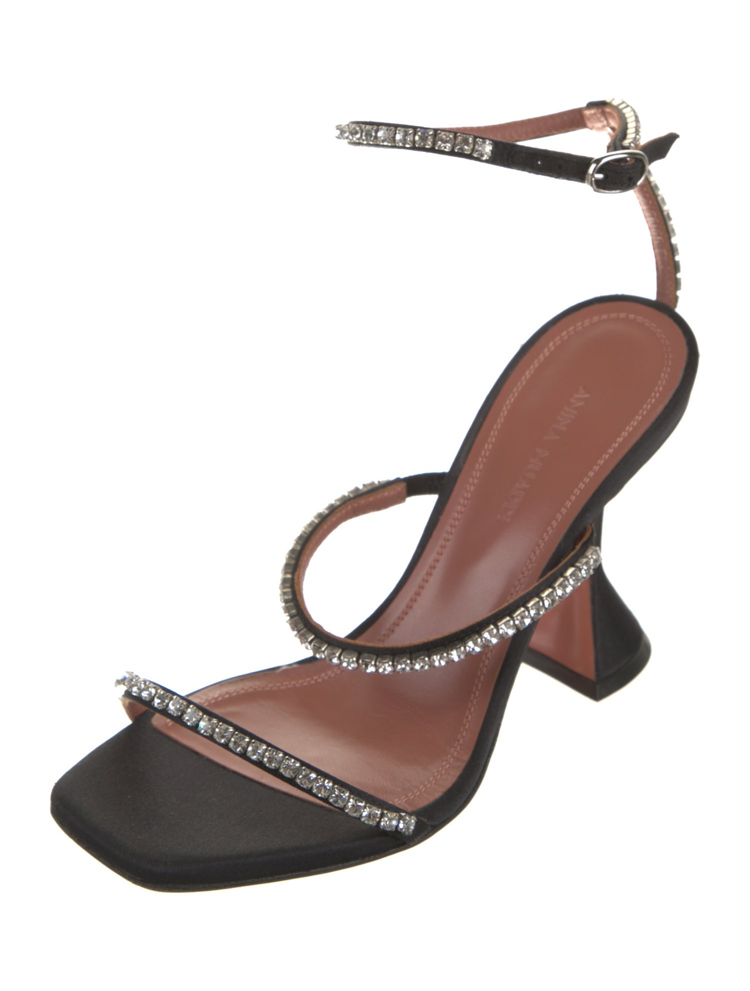 Amina Muaddi Gilda Satin Sandals