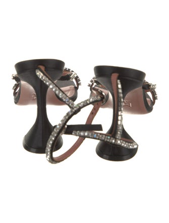 Amina Muaddi Gilda Satin Sandals