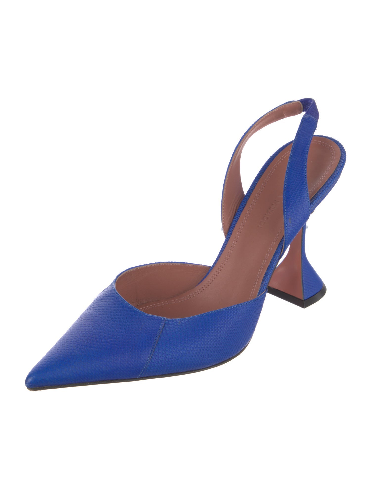 Amina Muaddi Satin Crystal Embellishments Slingback Pumps