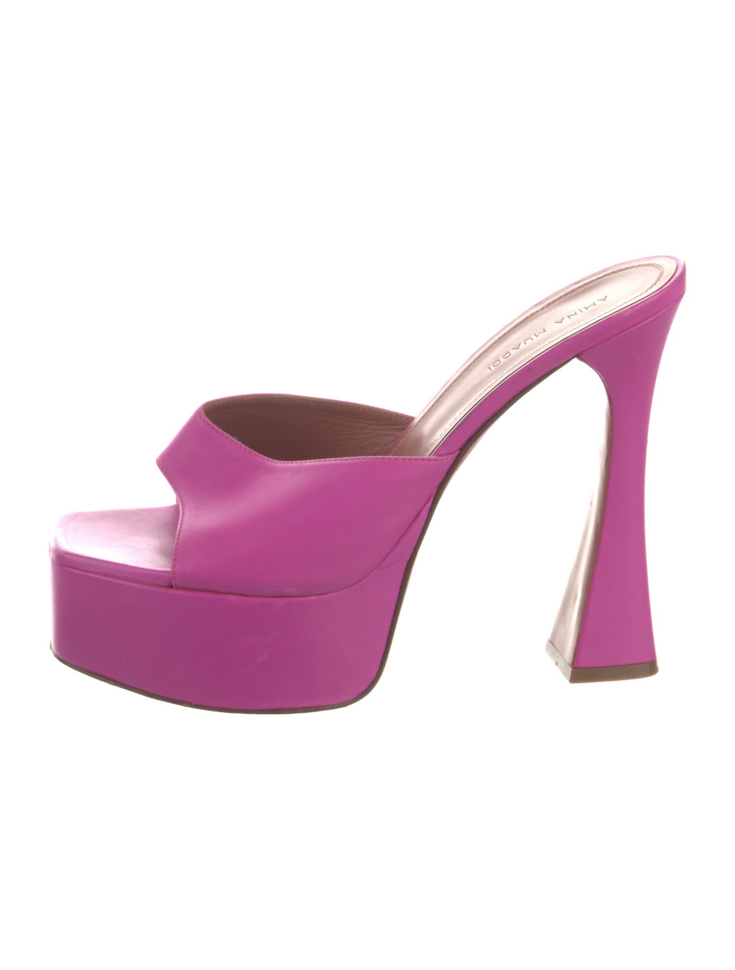 Amina Muaddi Leather Slides