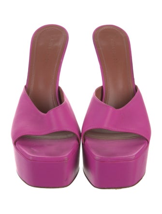 Amina Muaddi Leather Slides