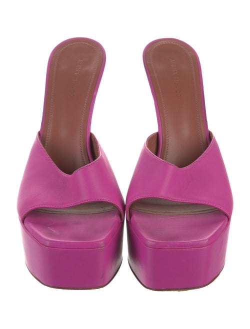 Amina Muaddi Leather Slides