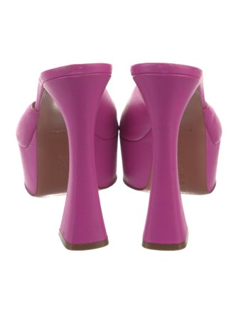 Amina Muaddi Leather Slides