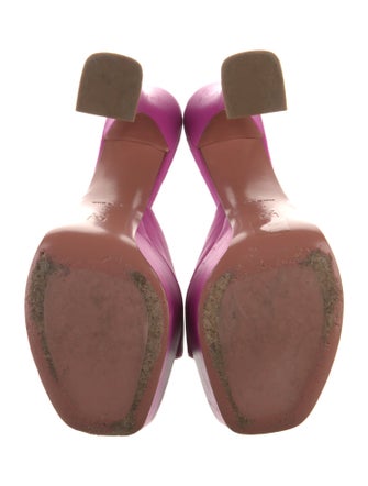 Amina Muaddi Leather Slides