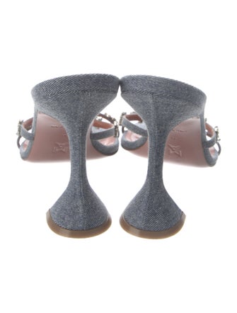 Amina Muaddi Lily Denim Slides