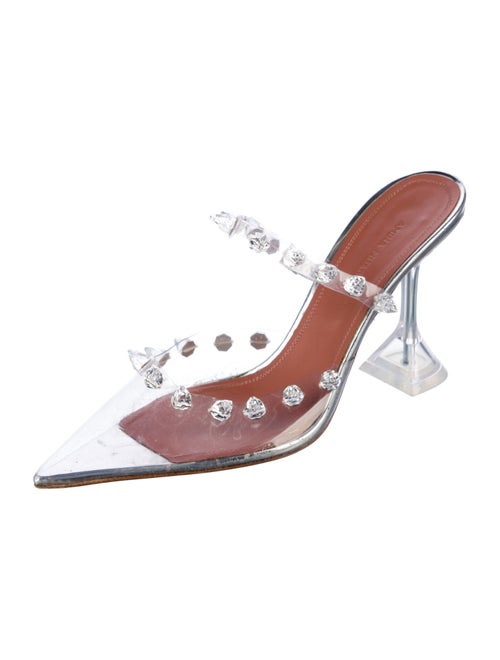Amina Muaddi PVC Crystal Embellishments Mules