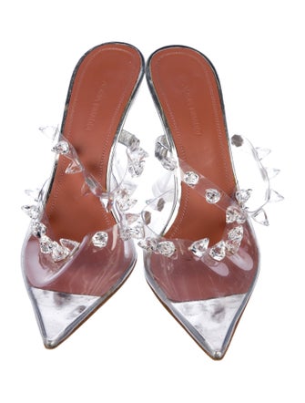 Amina Muaddi PVC Crystal Embellishments Mules