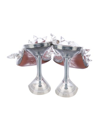 Amina Muaddi PVC Crystal Embellishments Mules