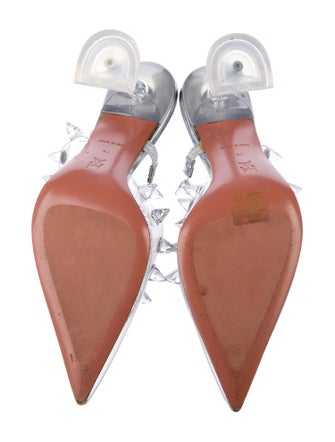 Amina Muaddi PVC Crystal Embellishments Mules