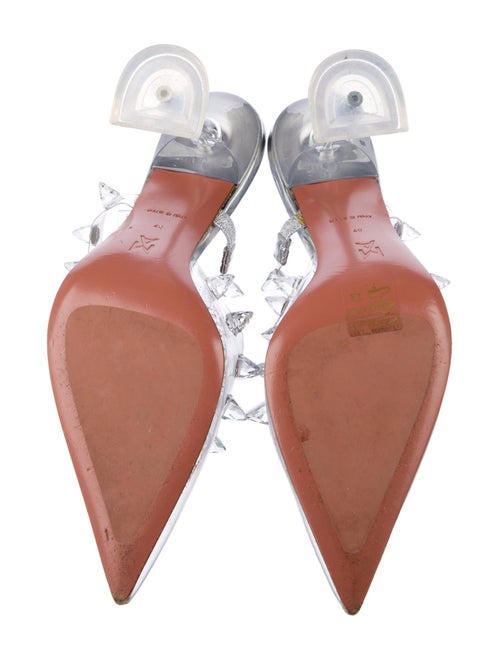 Amina Muaddi PVC Crystal Embellishments Mules