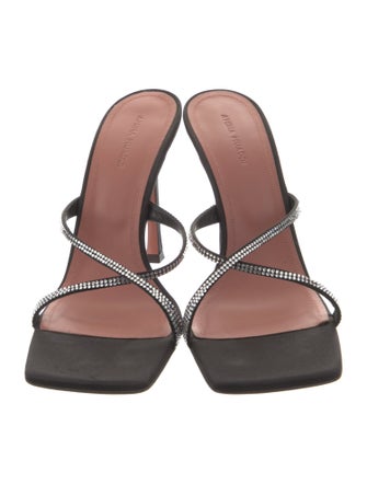 Amina Muaddi Adriana 105MM Satin Slides