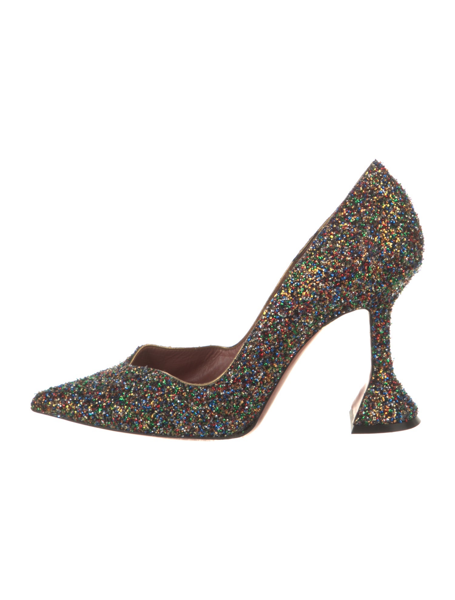 Amina Muaddi Glitter D'Orsay Pumps