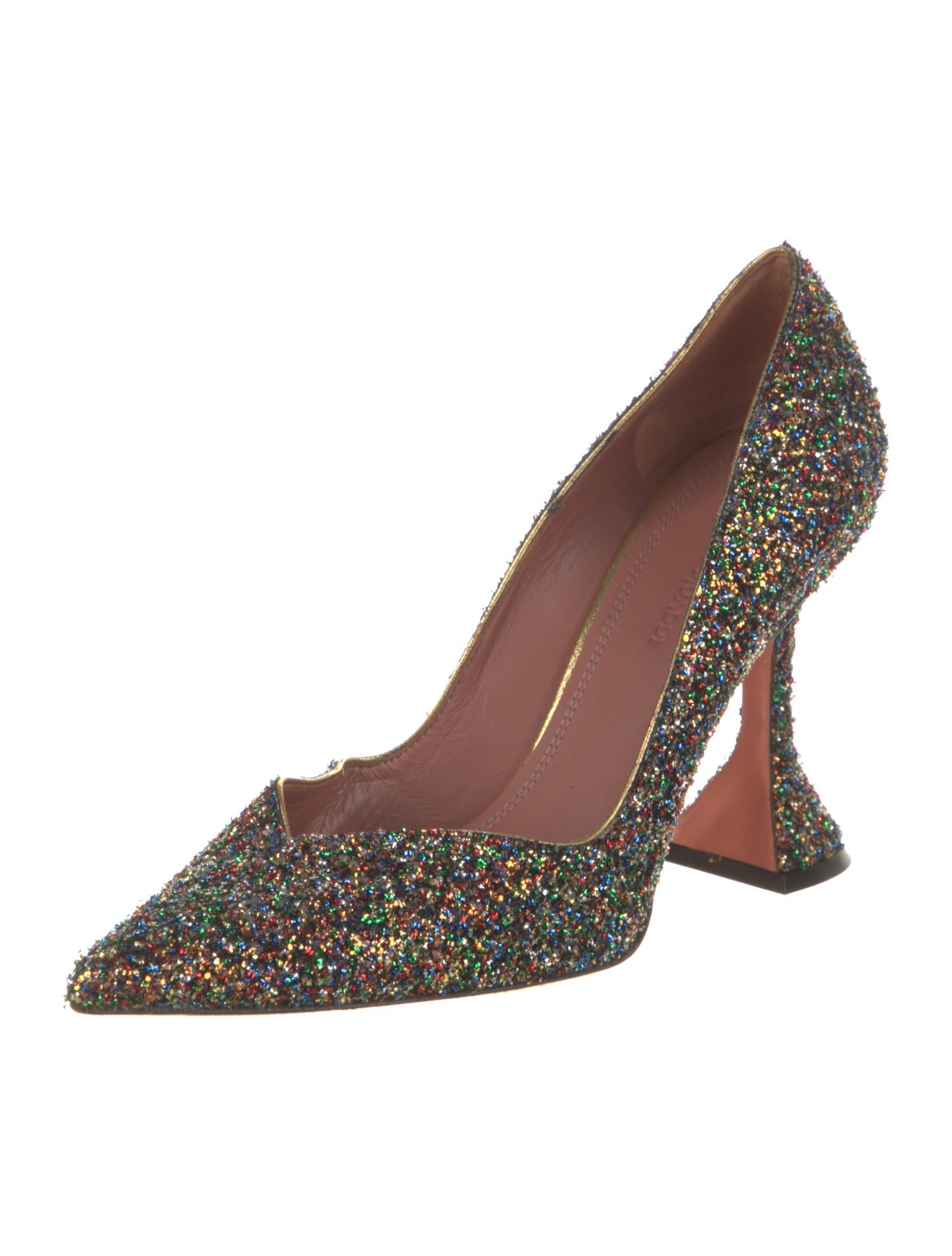 Amina Muaddi Glitter D'Orsay Pumps