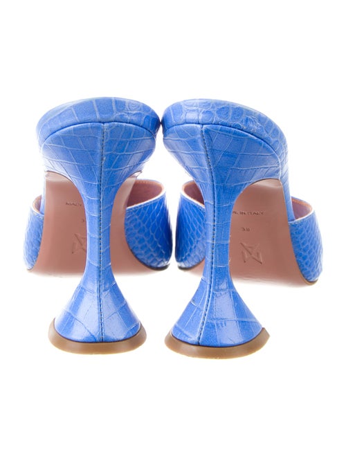 Amina Muaddi Lupita Embossed Leather Slides