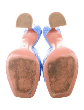 Amina Muaddi Lupita Embossed Leather Slides