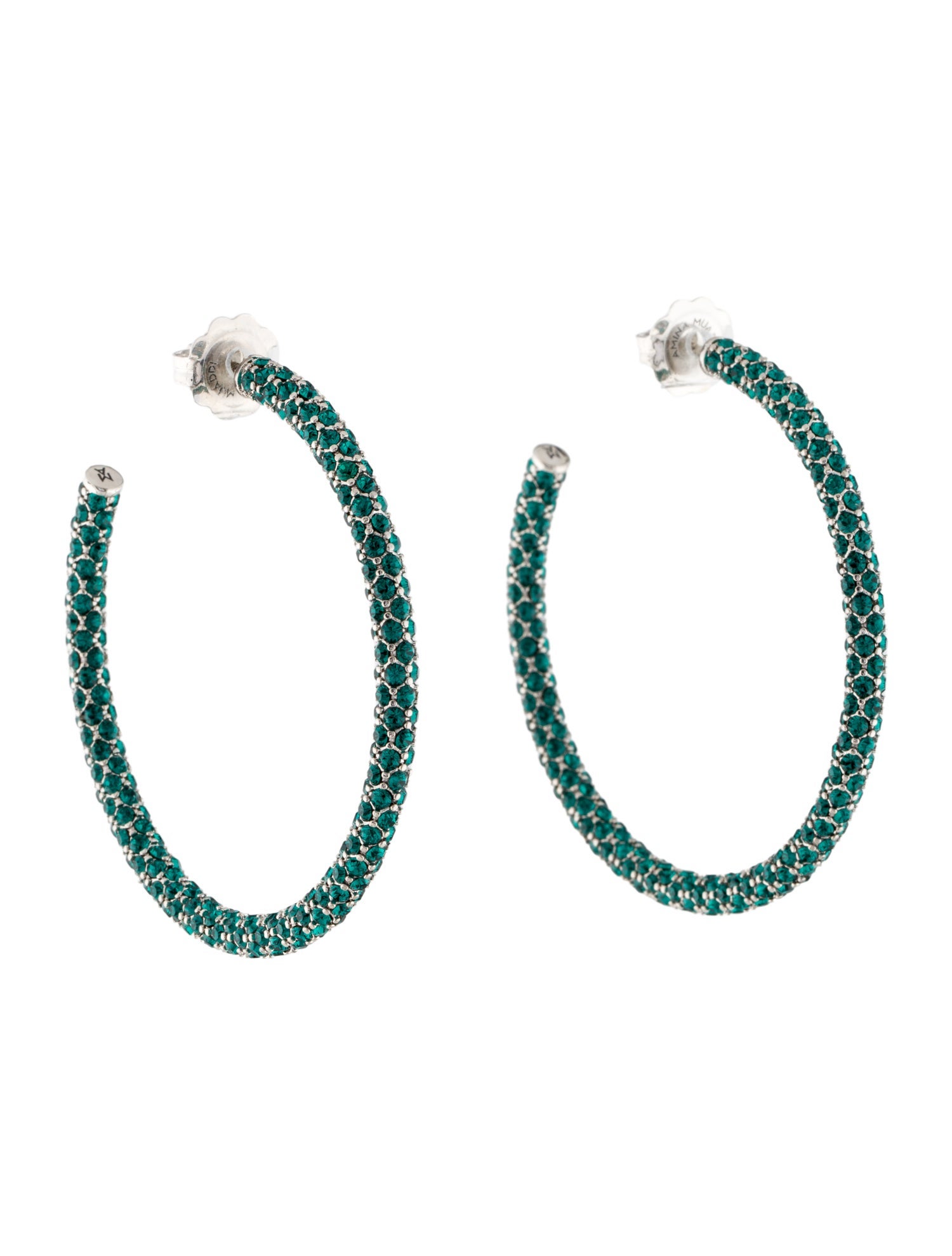 Amina Muaddi Crystal Cameron Hoop Earrings