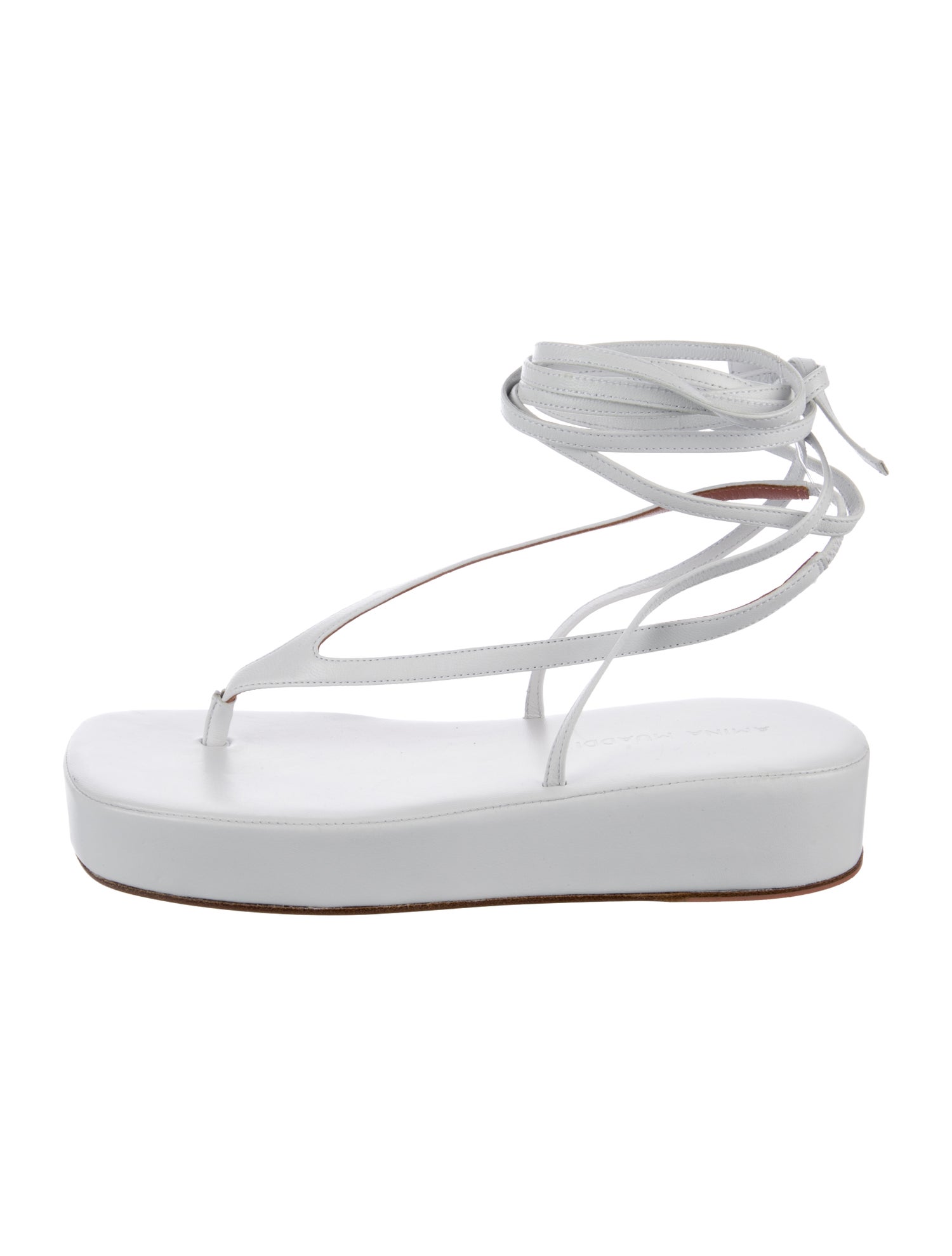 Amina Muaddi Leather Slingback Sandals