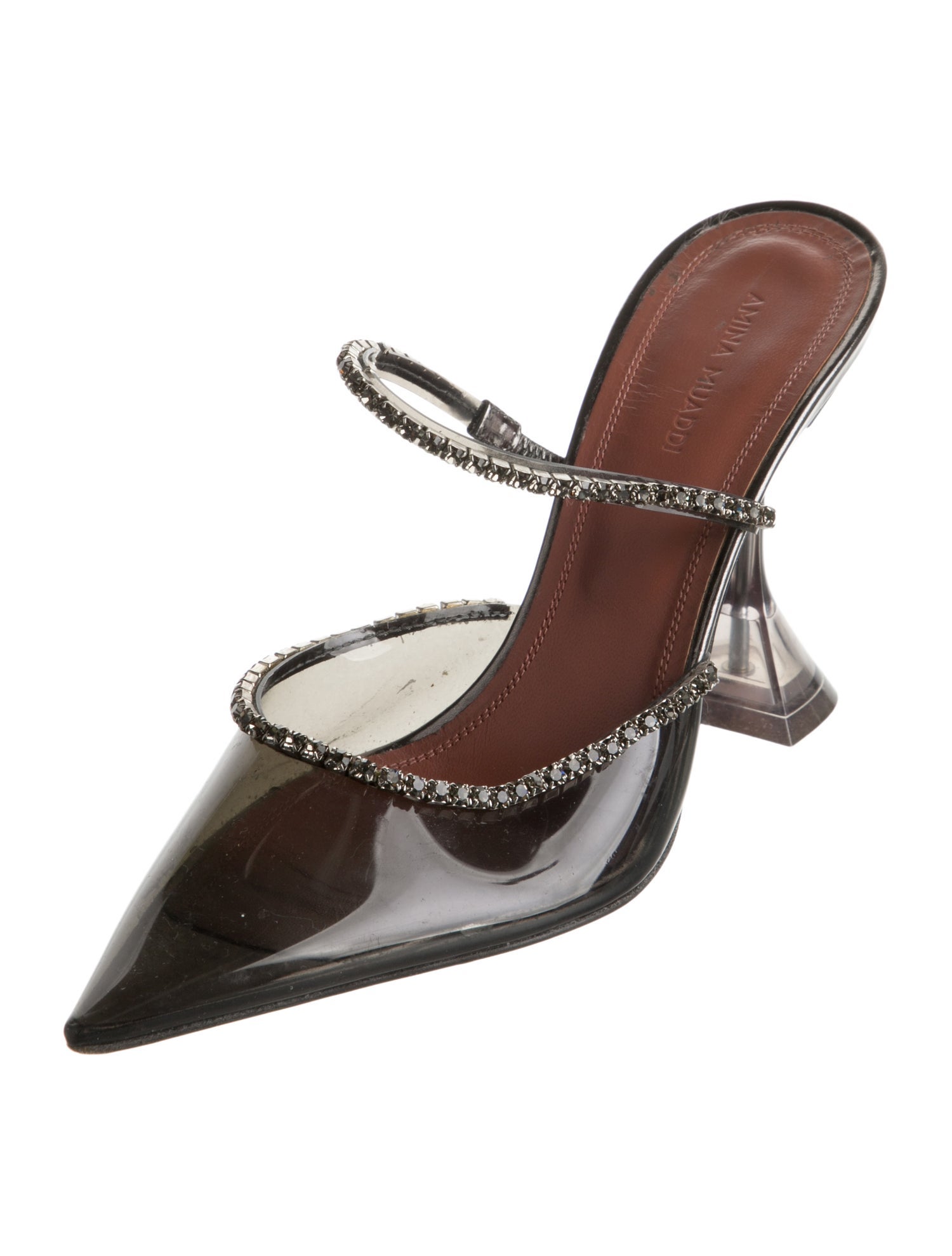 Amina Muaddi Gilda Glass Mule PVC Mules