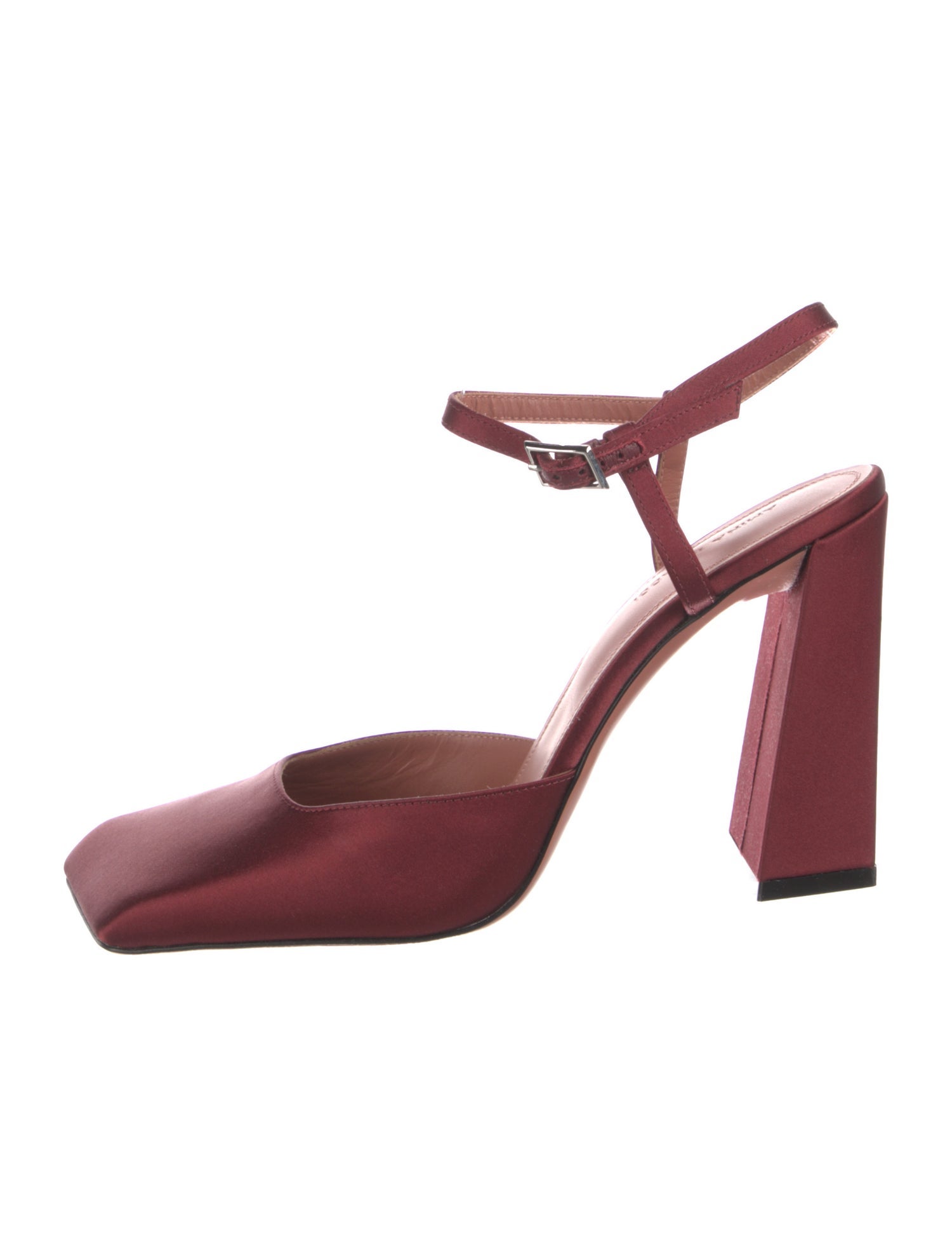 Amina Muaddi Charlotte Satin Slingback Pumps