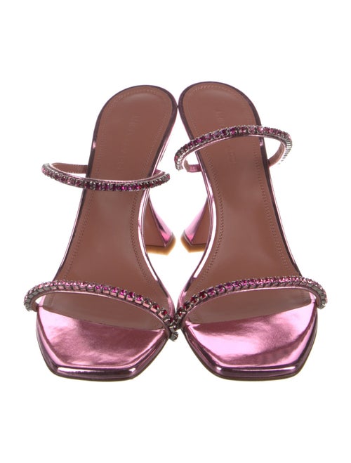 Amina Muaddi Gilda Patent Leather Slides