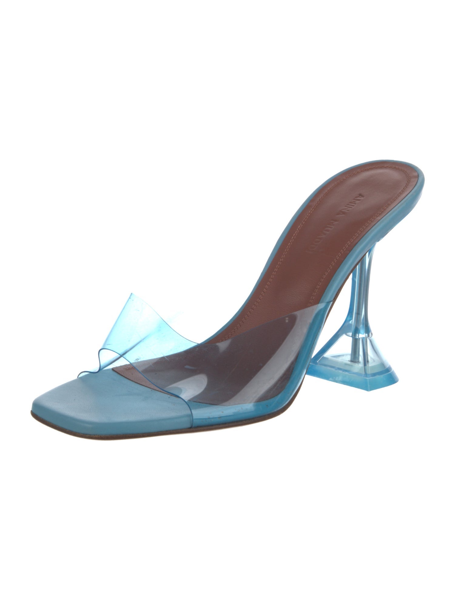 Amina Muaddi Lupita Glass PVC Slides