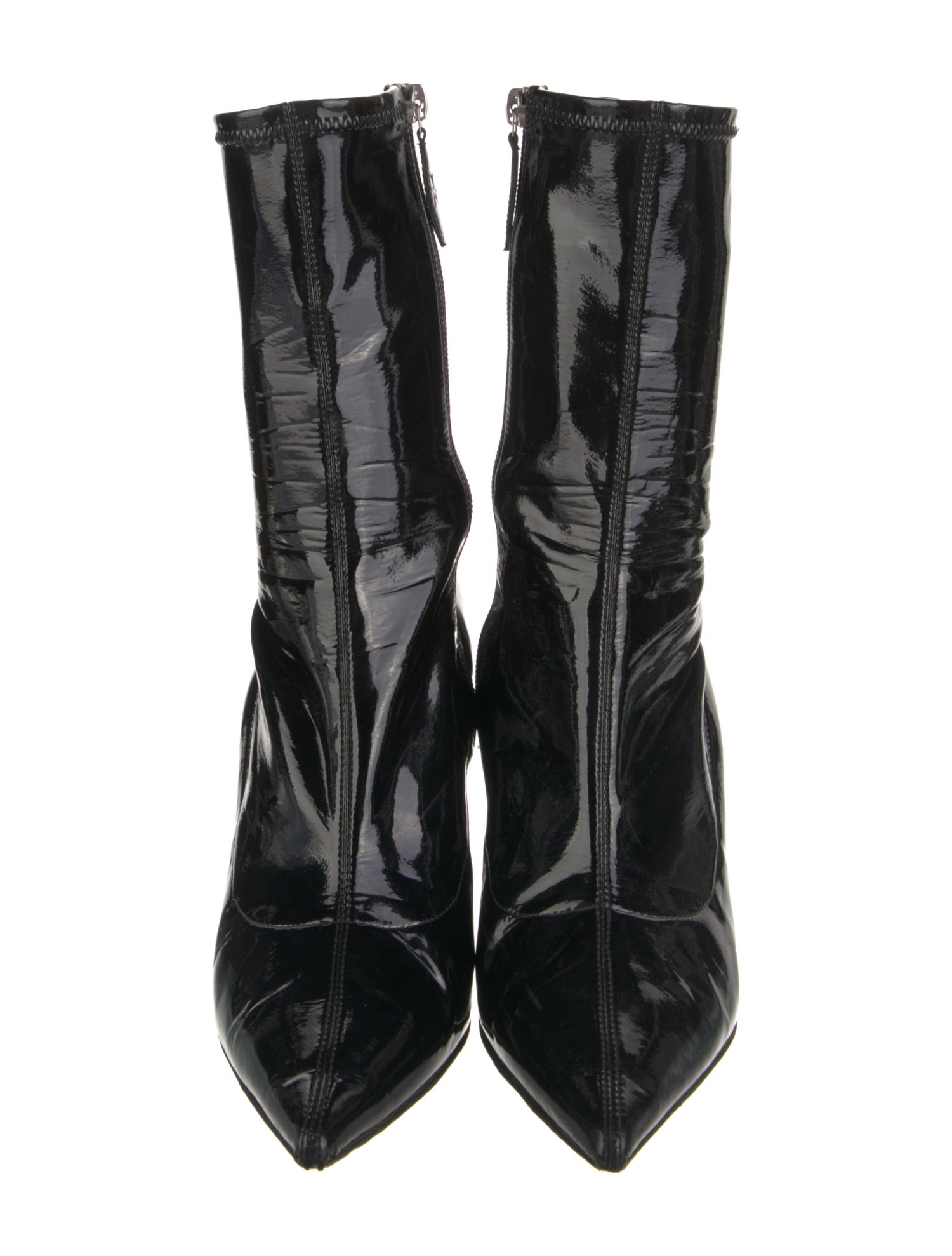 Amina Muaddi Sock Patent Leather Sock Boots