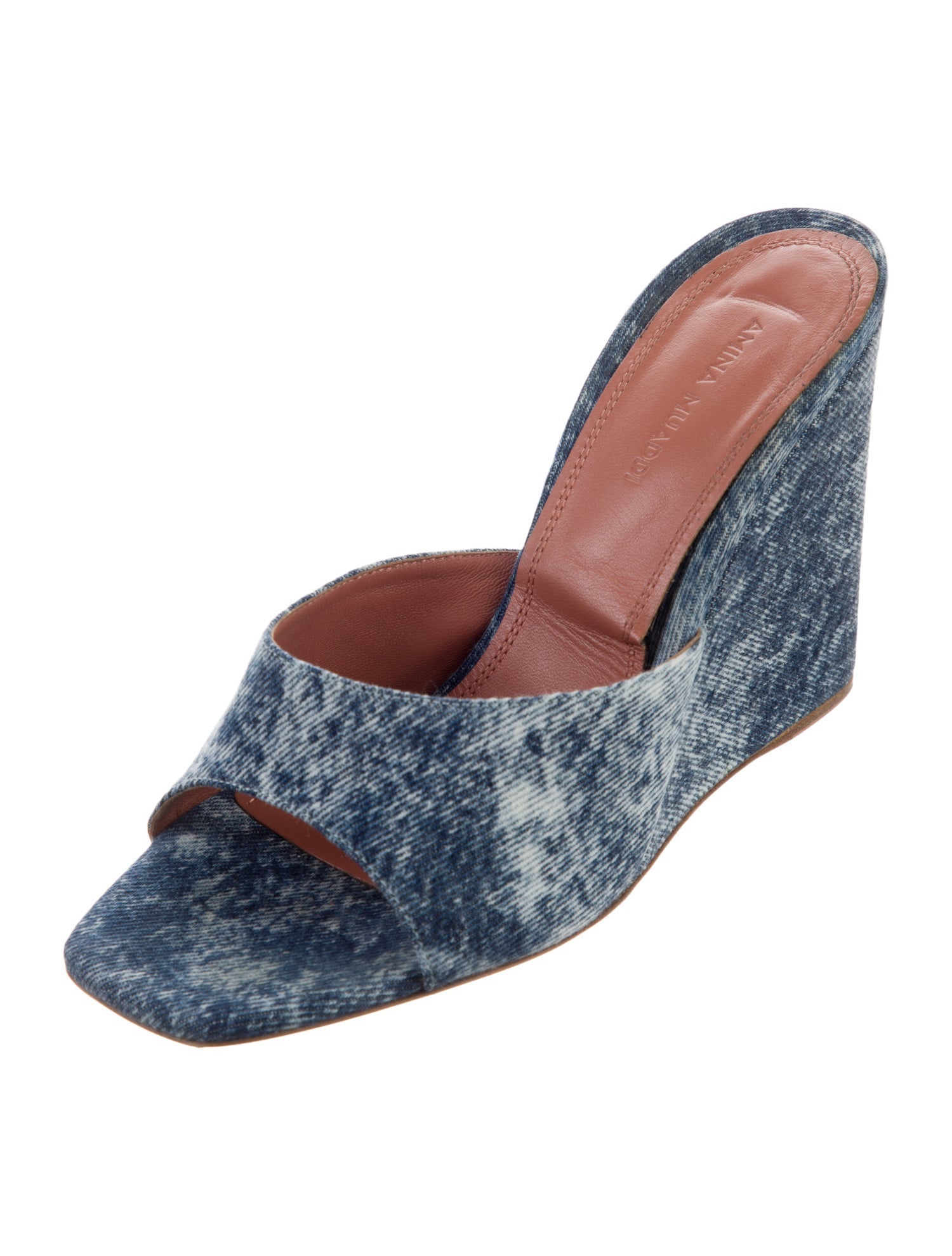 Amina Muaddi Lupita 95 Denim Slides