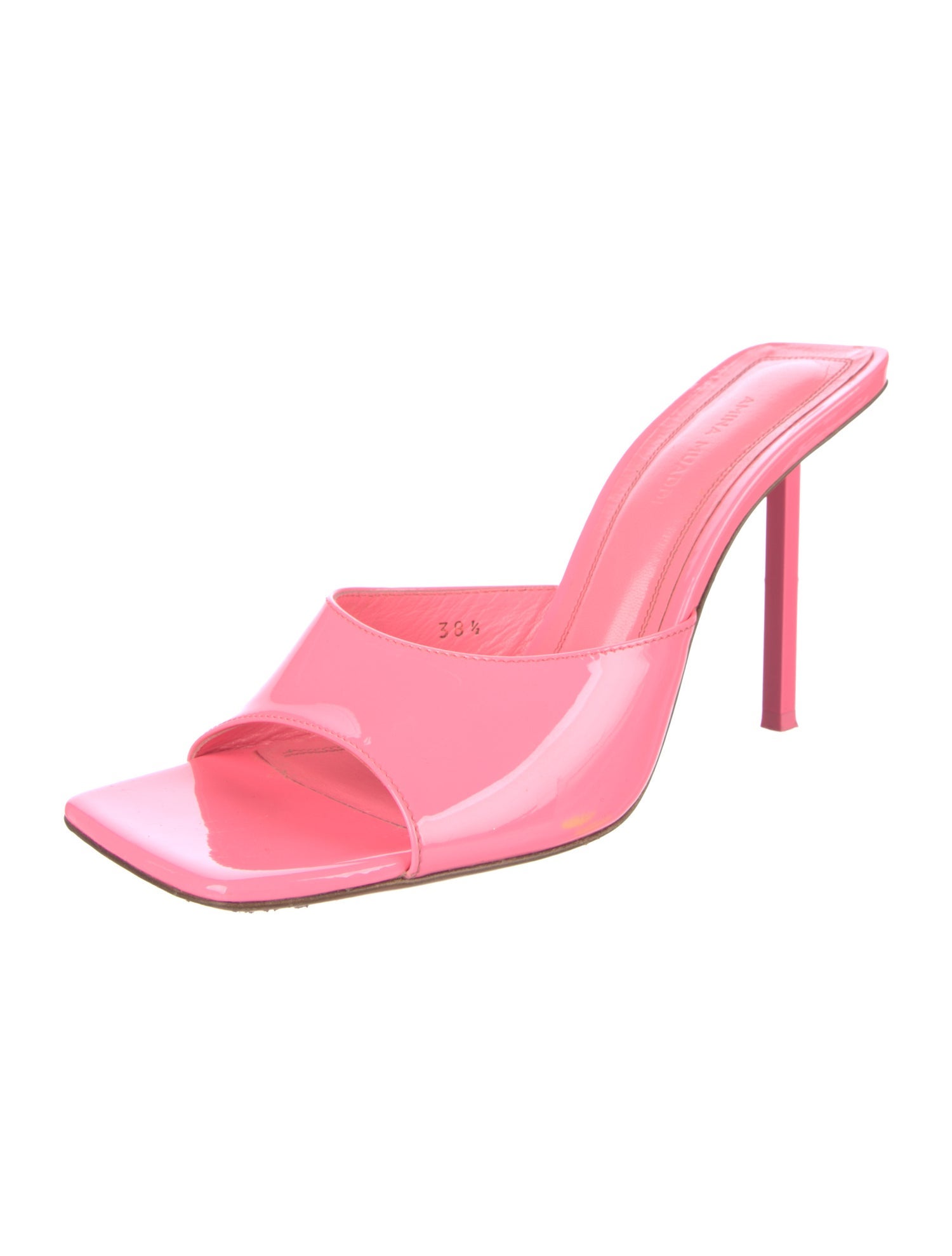 Amina Muaddi Laura Patent Leather Slides