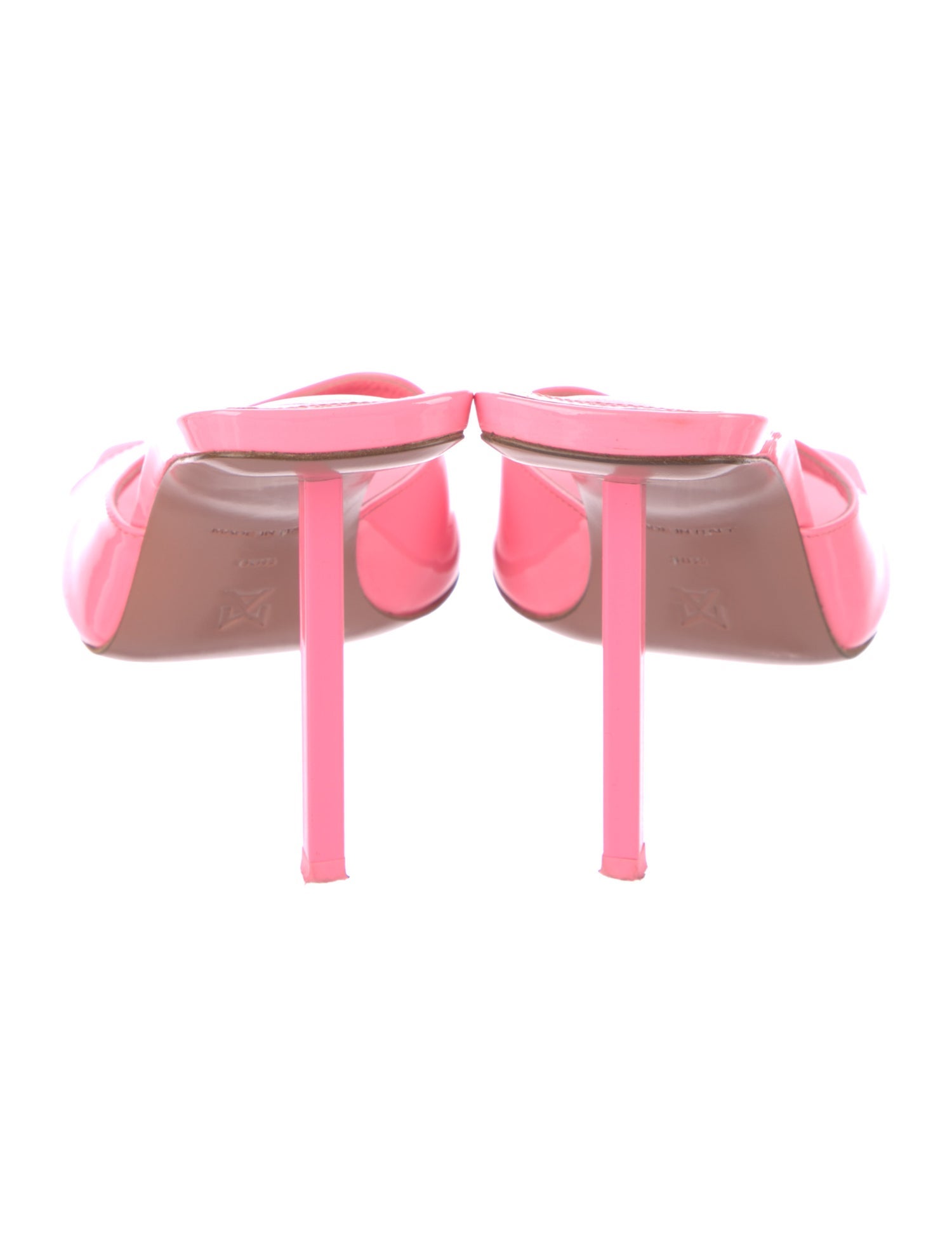 Amina Muaddi Laura Patent Leather Slides