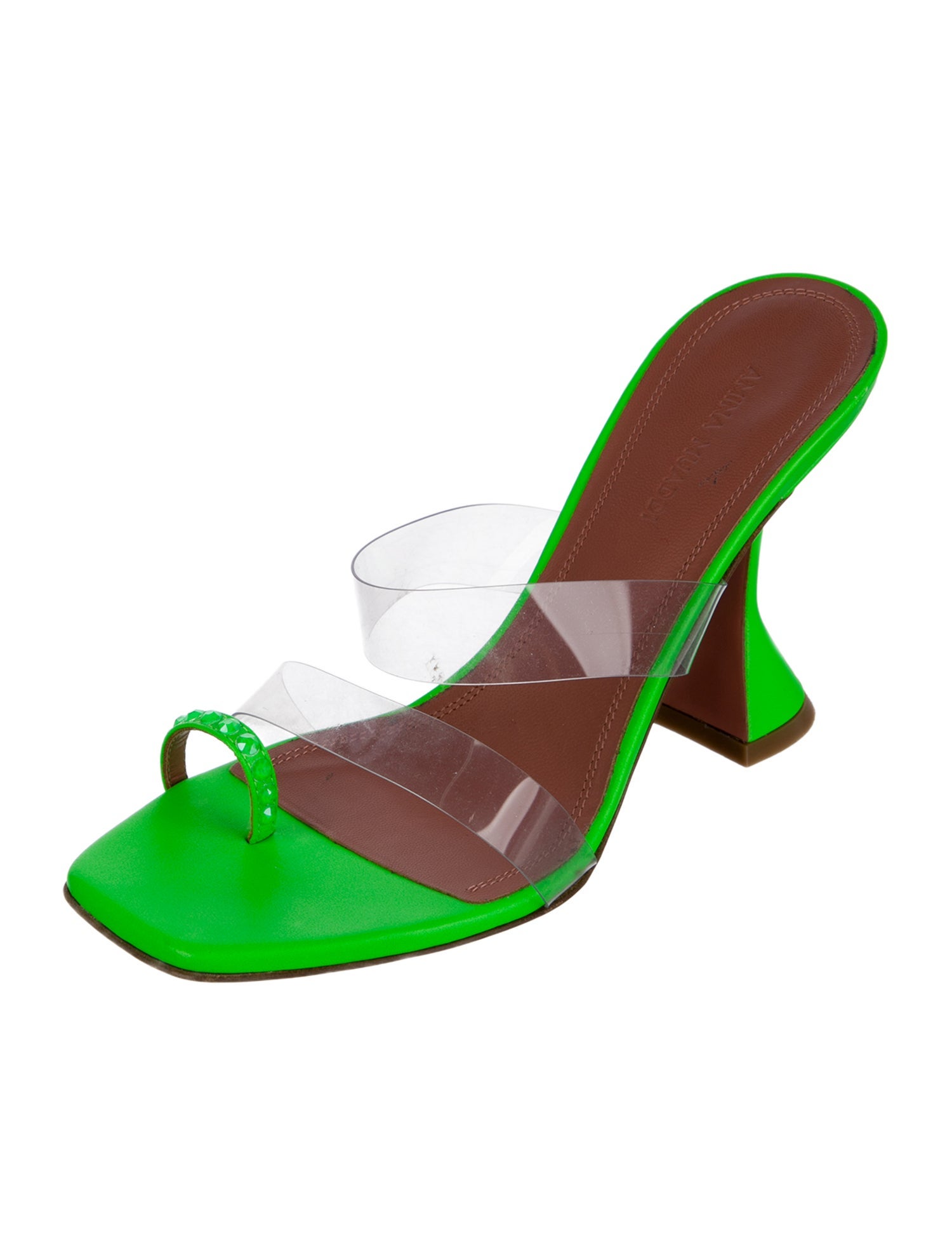 Amina Muaddi Leather Slides