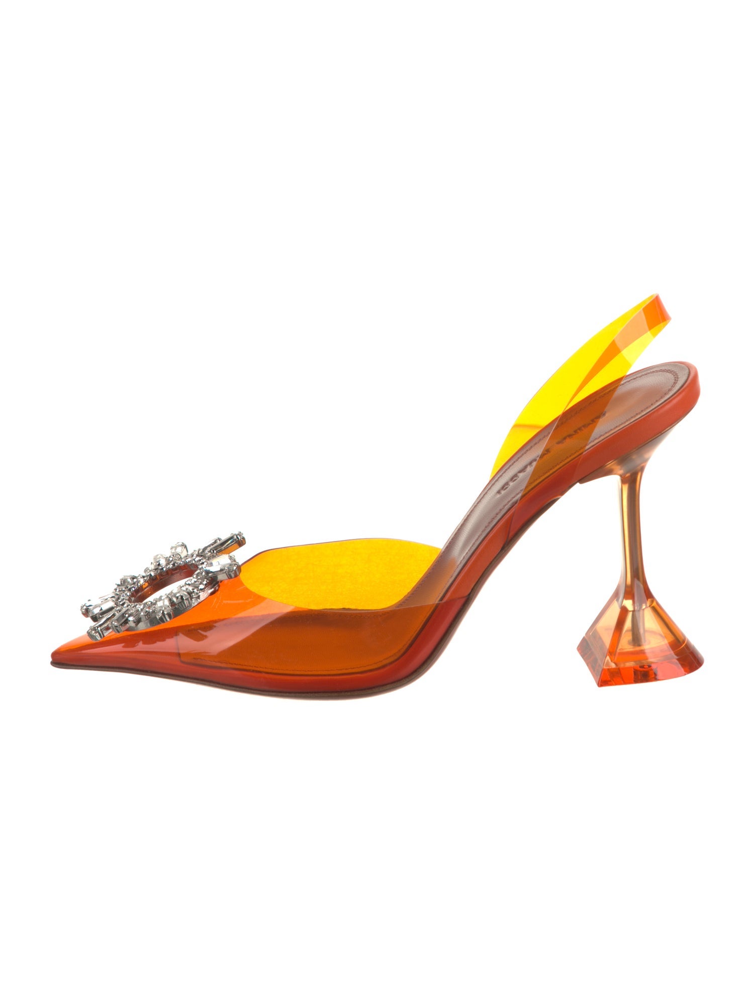 Amina Muaddi Begum Glass 95 PVC Slingback Pumps