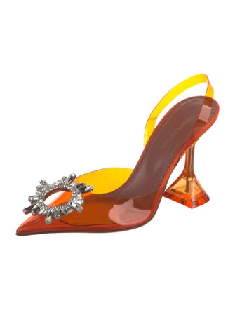 Amina Muaddi Begum Glass 95 PVC Slingback Pumps