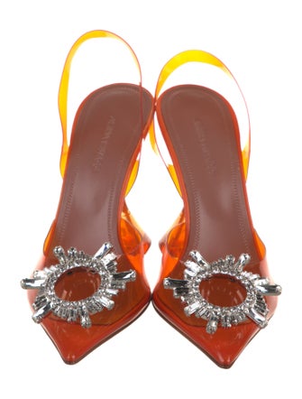 Amina Muaddi Begum Glass 95 PVC Slingback Pumps