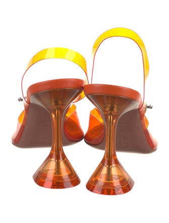 Amina Muaddi Begum Glass 95 PVC Slingback Pumps