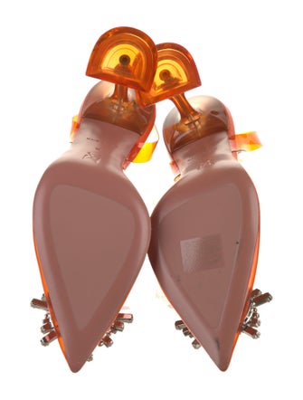 Amina Muaddi Begum Glass 95 PVC Slingback Pumps