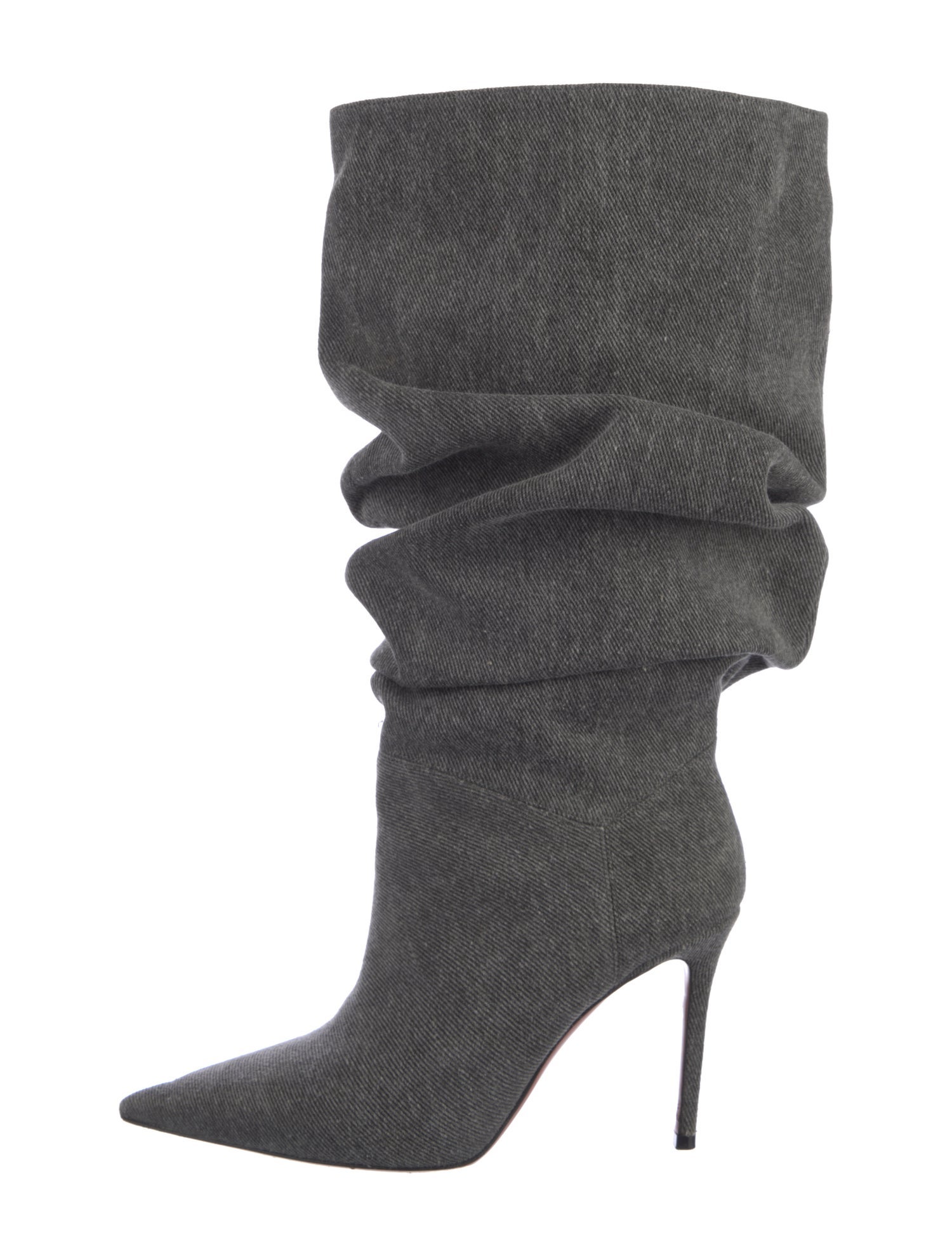 Amina Muaddi Jahleel 95 Denim Slouch Boots