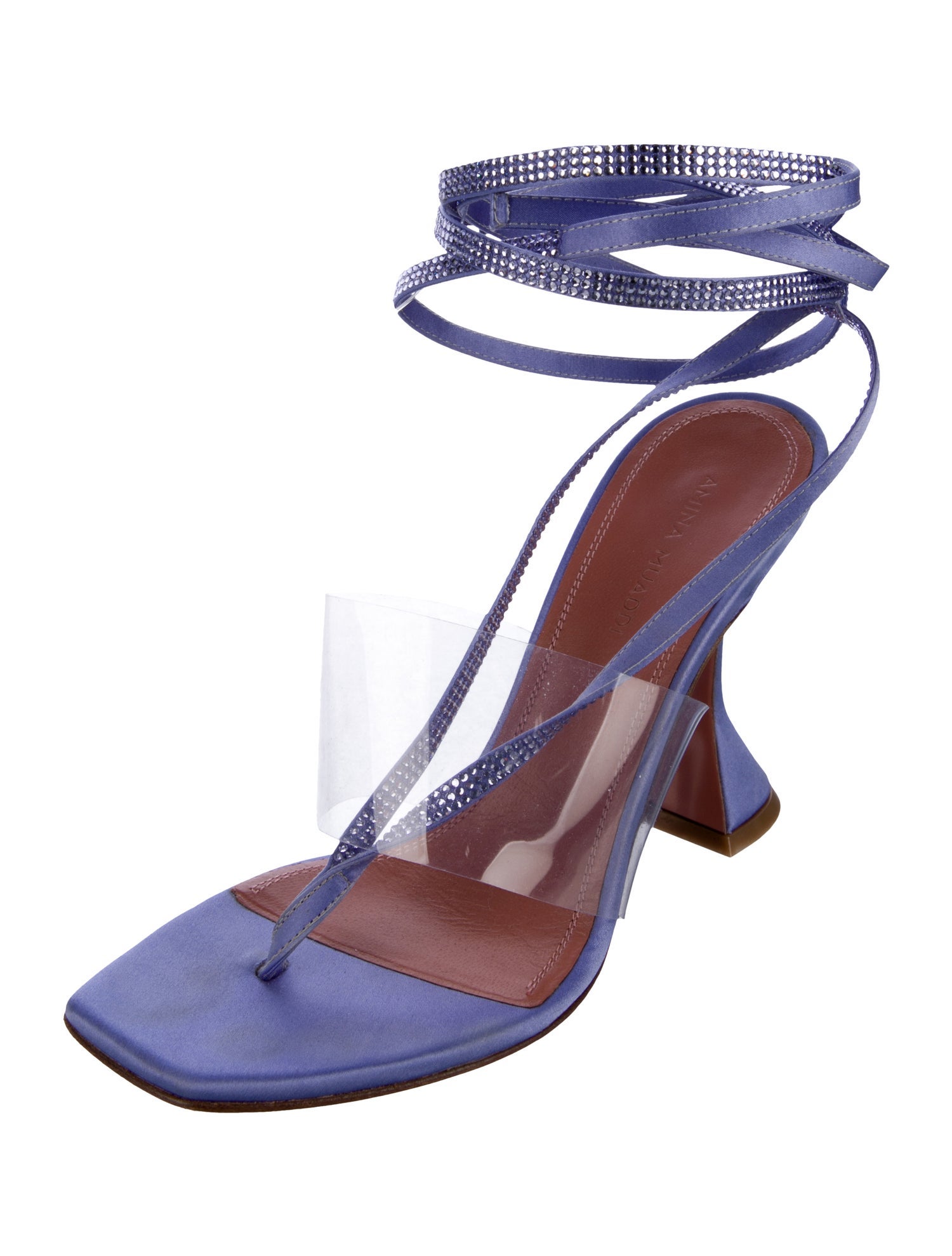 Amina Muaddi Zula Satin Gladiator Sandals