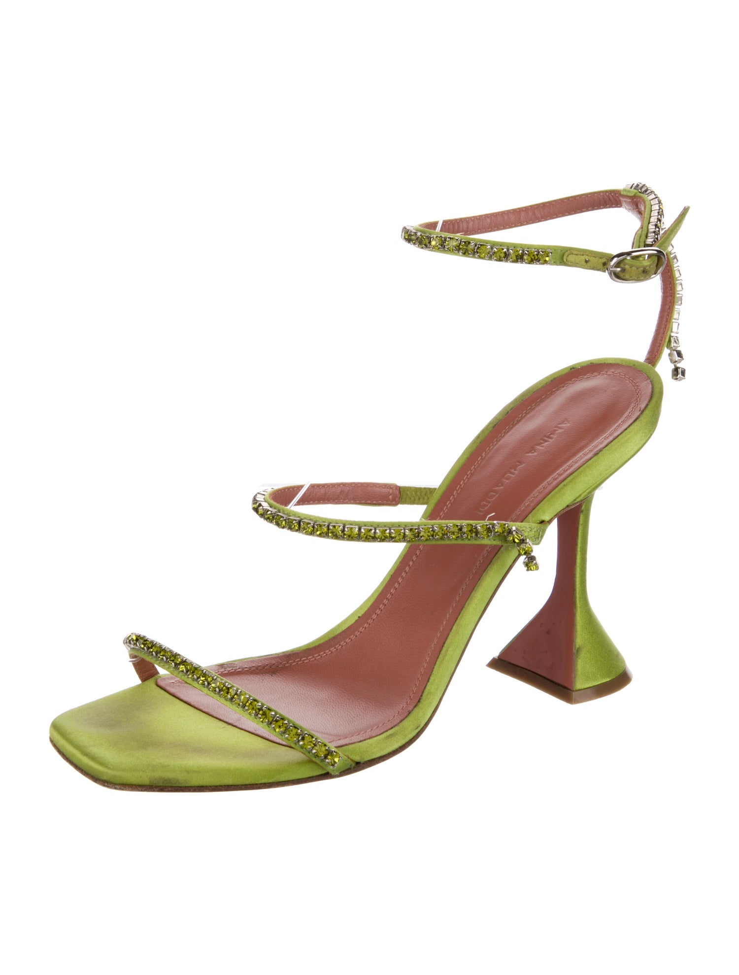 Amina Muaddi Gilda Satin Sandals