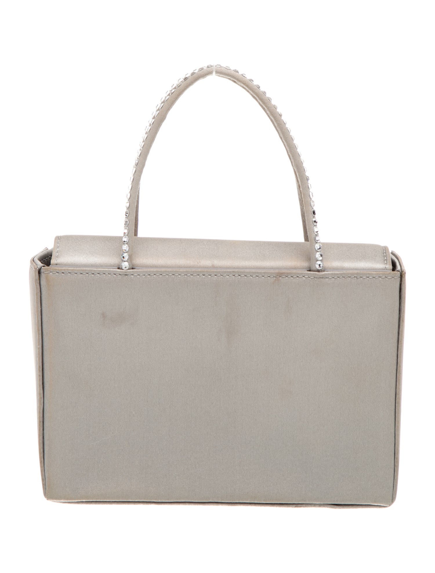 Amina Muaddi Satin Top Handle Bag