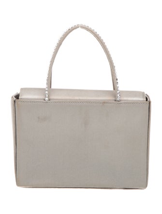 Amina Muaddi Satin Top Handle Bag