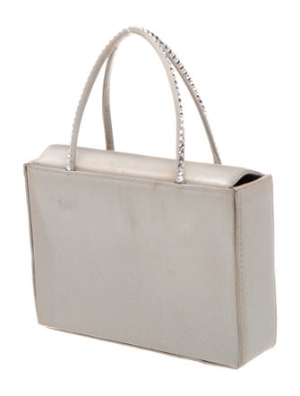 Amina Muaddi Satin Top Handle Bag