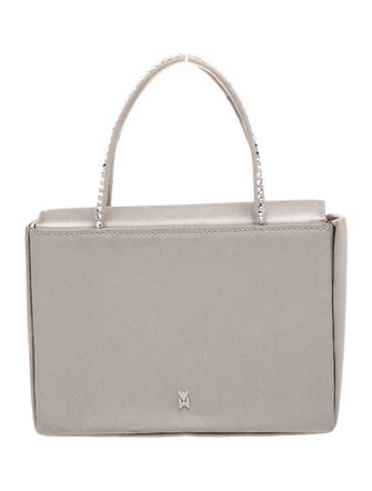 Amina Muaddi Satin Top Handle Bag