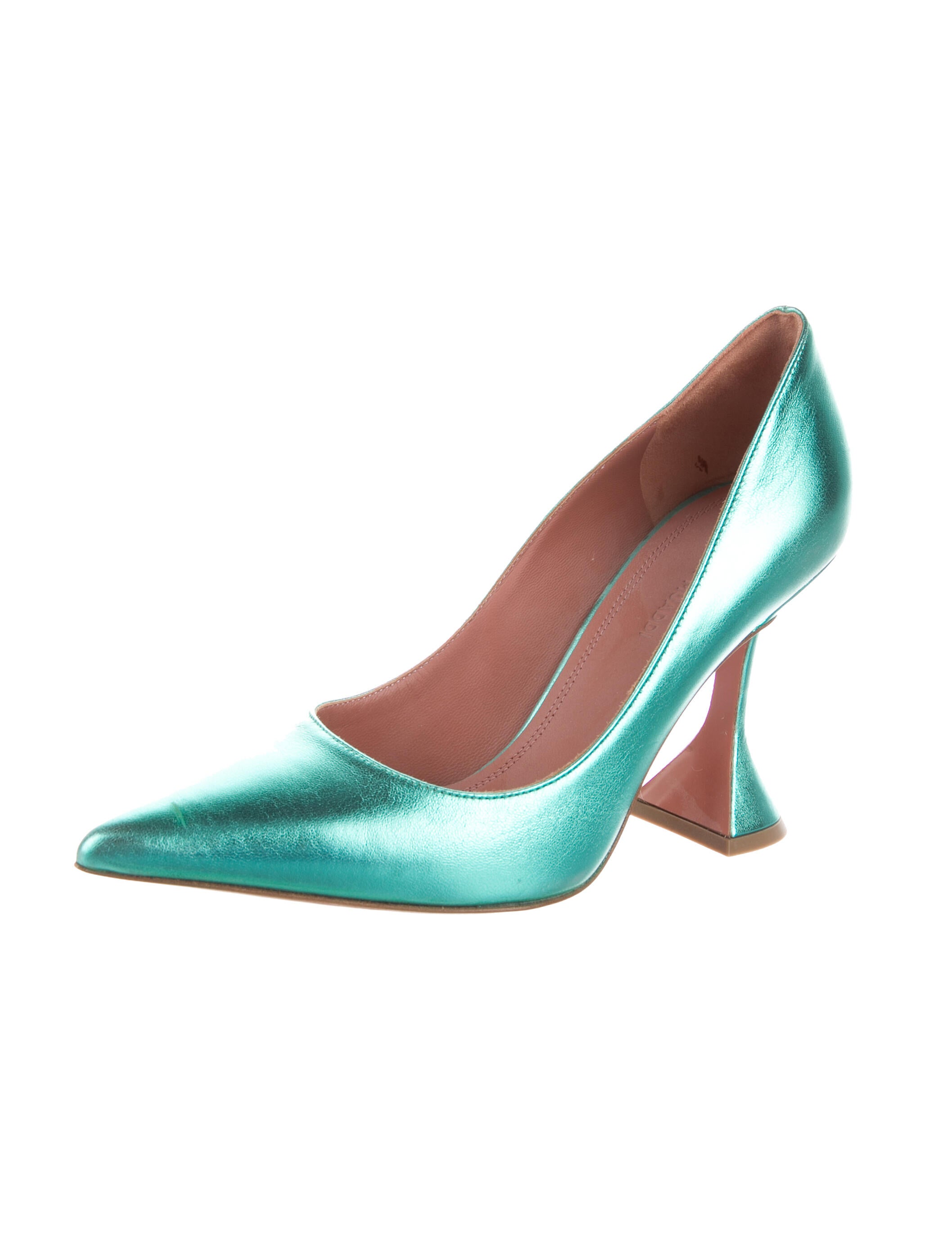 Amina Muaddi Ami 95 Leather Pumps