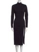 Amina Muaddi Turtleneck Midi Length Dress